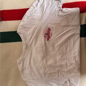 Call Your Mother White Tee with Pink Graphic Design